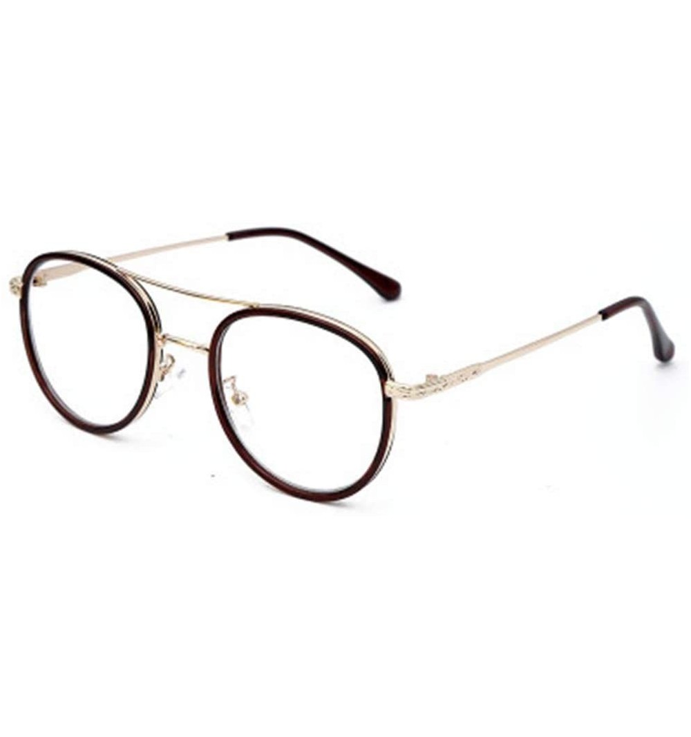 Sport Round Metal Full Frame Sunglasses Retro Literary Glasses Flat Mirror Frame - 4 - CK190QUD0Q9 $36.13
