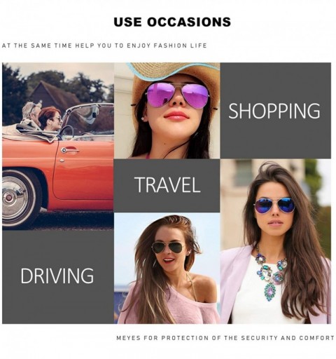 Square Aviator Sunglasses for Women Polarized Mirrored- Large Metal Frame- UV 400 Protection - CW18G9M2ALN $21.78
