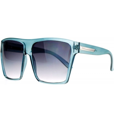 Oversized Luxury Gradient Lens Extra Oversized Flat Top Mobster Rectangular Sunglasses Grey - CH128F6ZJR1 $20.18