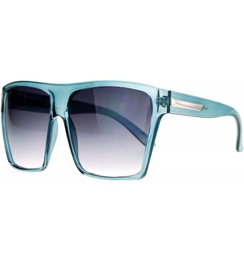 Oversized Luxury Gradient Lens Extra Oversized Flat Top Mobster Rectangular Sunglasses Grey - CH128F6ZJR1 $8.41