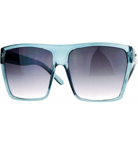 Oversized Luxury Gradient Lens Extra Oversized Flat Top Mobster Rectangular Sunglasses Grey - CH128F6ZJR1 $8.41