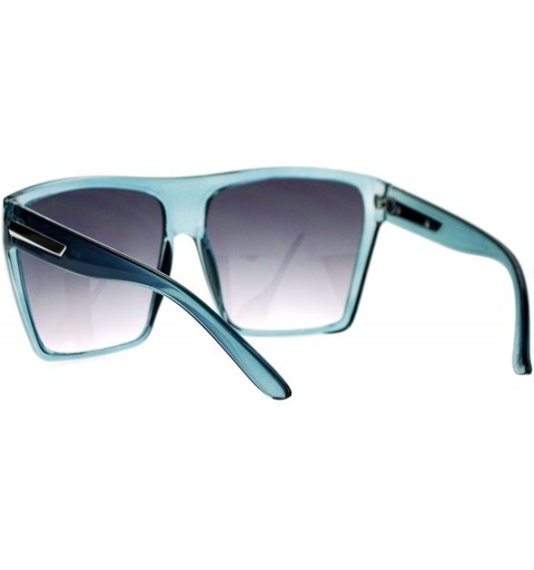 Oversized Luxury Gradient Lens Extra Oversized Flat Top Mobster Rectangular Sunglasses Grey - CH128F6ZJR1 $8.41