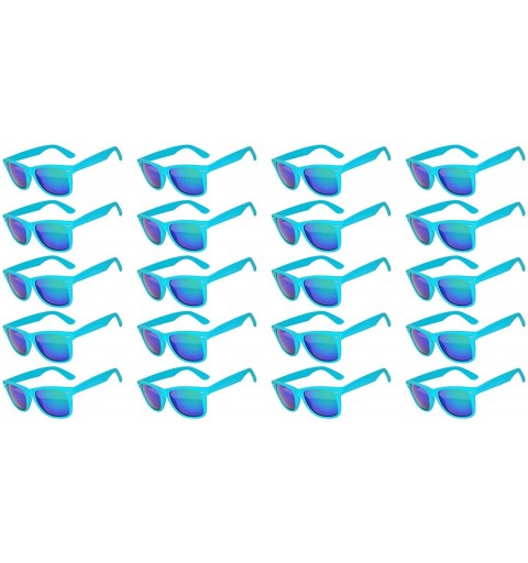 Oval 20 Pieces Per Case Wholesale Lot Sunglasses Colored Frame Full Mirror Lens - 20_pairs_matte_turquoise - CT18CMIE35H $38.68