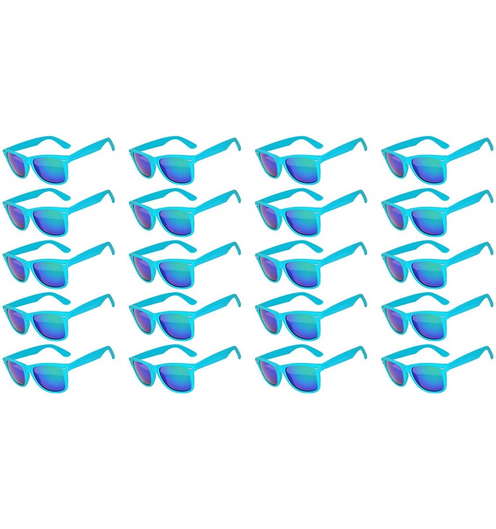 Oval 20 Pieces Per Case Wholesale Lot Sunglasses Colored Frame Full Mirror Lens - 20_pairs_matte_turquoise - CT18CMIE35H $38.68