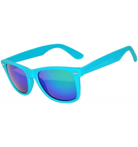 Oval 20 Pieces Per Case Wholesale Lot Sunglasses Colored Frame Full Mirror Lens - 20_pairs_matte_turquoise - CT18CMIE35H $38.68