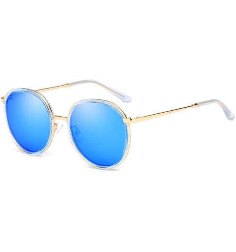Round Cateye Women Sunglasses Polarized UV Protection Driving Sun Glasses for Fishing Riding Outdoors - 1001- Blue Lens - CD1...