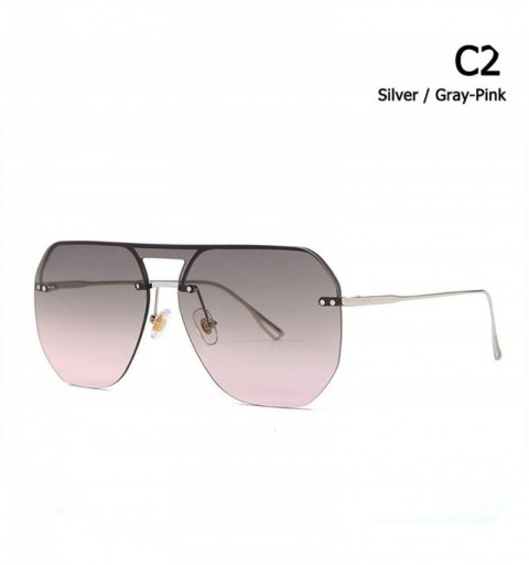 Shield Fashion Modern Shield Style Rivets Sunglasses Cool Double Color Lens Design Sun Glasses Oculos De Sol 058 - C2 - CA197...