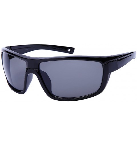 Wrap Bold Sports Wrap Sunglasses with Polarized Lens 570097-P - Black - CX12OBAL7Q8 $11.72
