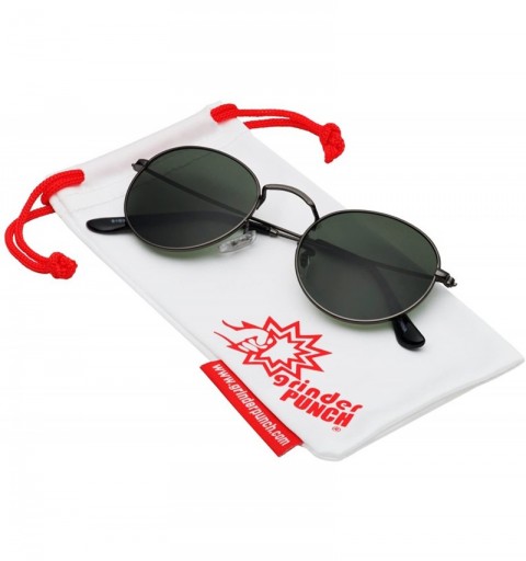 Round Retro Round Sunglasses - Metal Frames - Lightweight - Gunmetal - CR12ITTBIYR $12.03