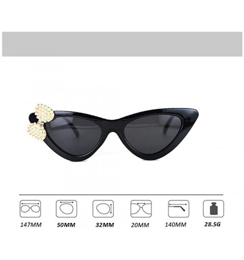 Cat Eye Rhinestone Designer Retro Cat Eye Sunglasses Small Durable 2020 Fashion Ladies Women UV400 - Rhinestone - CJ198EZAETW...