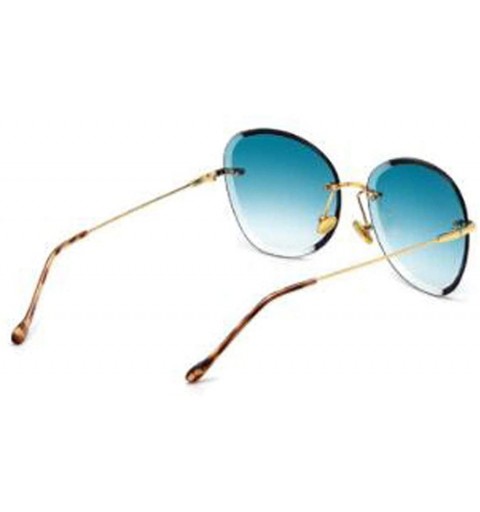 Aviator Frameless big frame trimmed sunglasses - ladies fashion 2019 new - E - C218SCQU66E $43.75