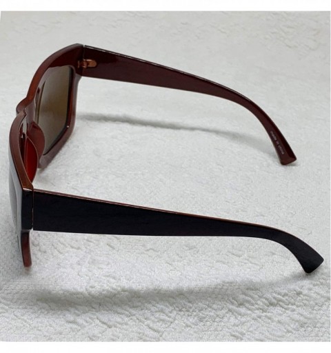 Oversized Vintage Inspired Geek Oversized Square Thick Horn Rimmed Eyeglasses Clear Lens - Brown 30107 - C7199QYC5KG $7.89