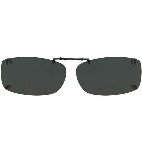Shield Solar Shield-A REC Polarized Rectangular Clip On Sunglasses - Gray - 56 mm - CK12FA7G3Y5 $12.57