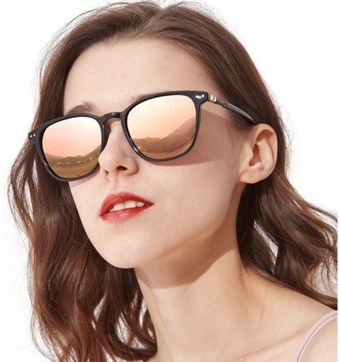 Square Mirrored Polarized Sunglasses for Women Fashion Eyewear for Driving Outdoor 100% UV Protection - CO196OD9NT3 $40.32