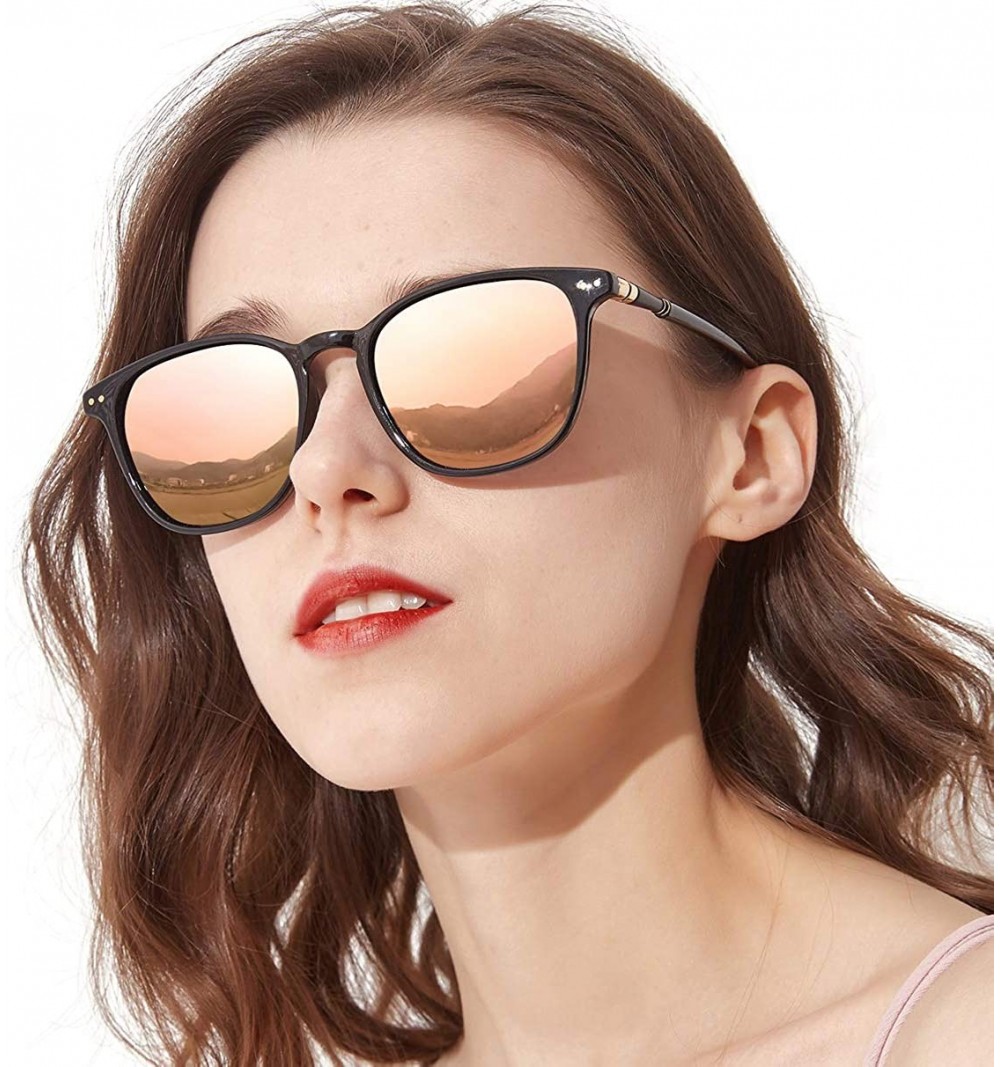 Square Mirrored Polarized Sunglasses for Women Fashion Eyewear for Driving Outdoor 100% UV Protection - CO196OD9NT3 $15.18