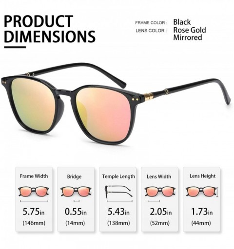 Square Mirrored Polarized Sunglasses for Women Fashion Eyewear for Driving Outdoor 100% UV Protection - CO196OD9NT3 $15.18