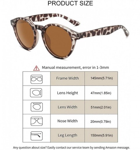 Round Small Round Sunglasses Vintage Circle Polarized Hippie Sun Glasses with Mirrored Lens - Tortoise Frame Brown Lens - CB1...