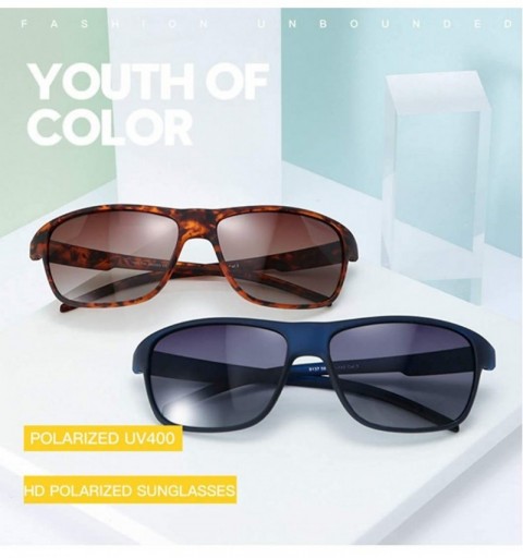Square Fashion TR90 sunglasses men riding polarizer sunglasses - Sand Black Grey C1 - C81900LLO8X $19.32