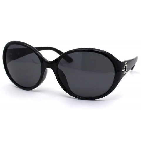 Butterfly Womens Round Oval Rhinestone Jewel Hinge Butterfly Sunglasses - Black Silver Black - C1196UCL6DI $13.81