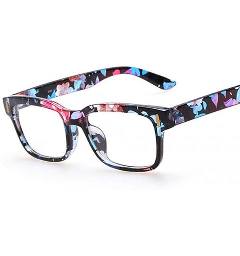 Square Women Spectacles Square Eyeglasses Frame Men Optical Eye Glasses Frame - Flower - CD1827CCT48 $8.90