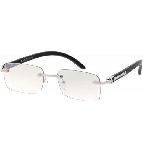 Rectangular Sophisticate Retro Fashion Rectangular Sunglasses SQ49 - Black Transparent - CD19203Q566 $13.28