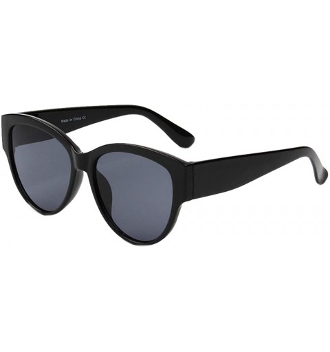 Oversized Women Retro Vintage Round Circle Fashion Sunglasses UV Protection - Black - CX18IHLGMS9 $9.48