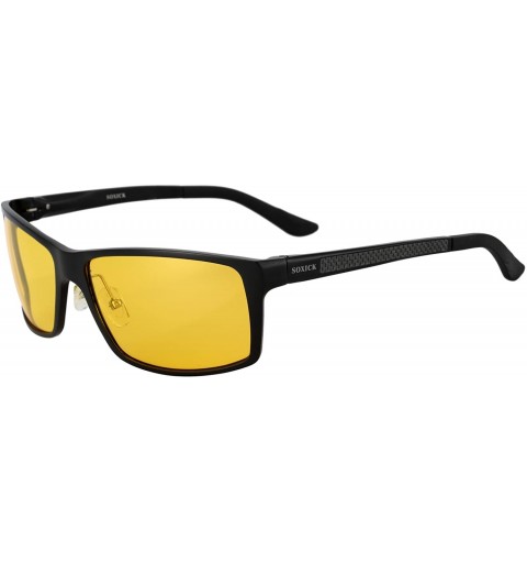 Square HD Vision Night Driving Glasses For Men Polarized Anti-glare Glasses - Black 2 - CO18ALCW6K8 $57.72
