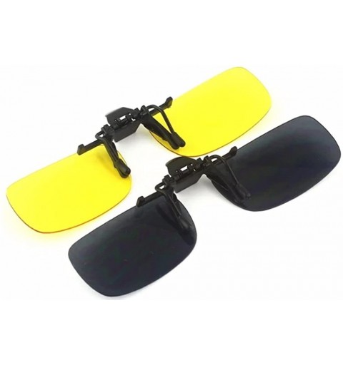 Square Sunglasses Glasses Polarized Driving Yellow - Yellow+grey - CF186YHC9N0 $12.78