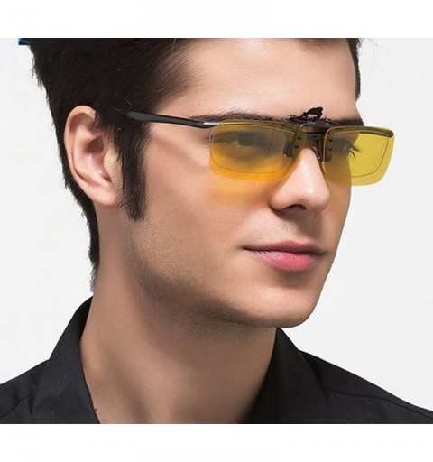 Square Sunglasses Glasses Polarized Driving Yellow - Yellow+grey - CF186YHC9N0 $12.78