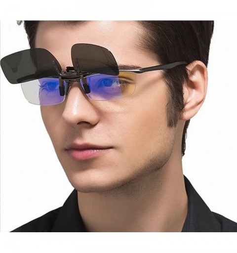 Square Sunglasses Glasses Polarized Driving Yellow - Yellow+grey - CF186YHC9N0 $12.78