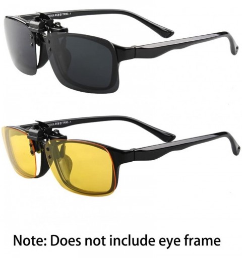 Square Sunglasses Glasses Polarized Driving Yellow - Yellow+grey - CF186YHC9N0 $12.78