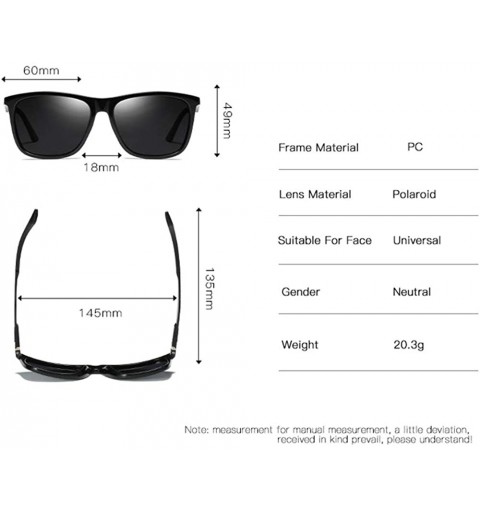 Round Ultra Lightweight Rectangular HD Polarized Sunglasses UV400 Protection for Men Women - C - CR197AZ6WTZ $11.79