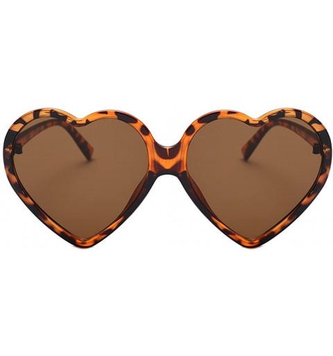 Oversized Heart Sunglasses Large Oversized Sun Glasses Thin Frame Cute Eyewear UV400 for Women by 2DXuixsh - Brown - C018SLH5...
