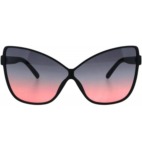 Cat Eye Womens Oceanic Gradient Lens Oversize Cat Eye Retro Sunglasses - Matte Black Pink Smoke - CD18H9SWSQU $9.78