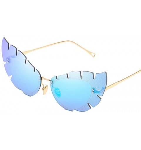 Aviator Metal sunglasses Irregular sunglasses Men's leaf-shaped lenses sunglasses - B - C118QD2LEDI $65.57