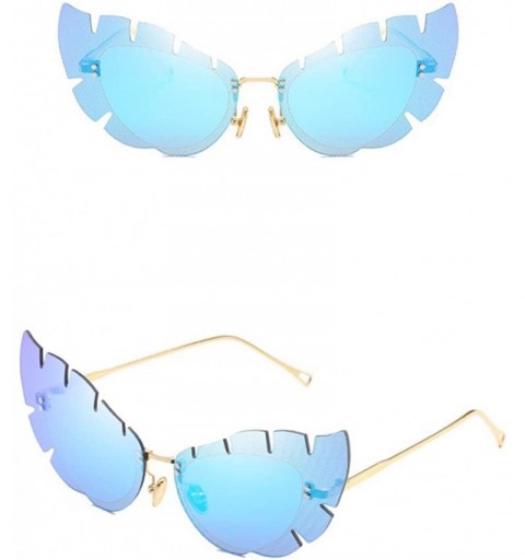 Aviator Metal sunglasses Irregular sunglasses Men's leaf-shaped lenses sunglasses - B - C118QD2LEDI $24.87