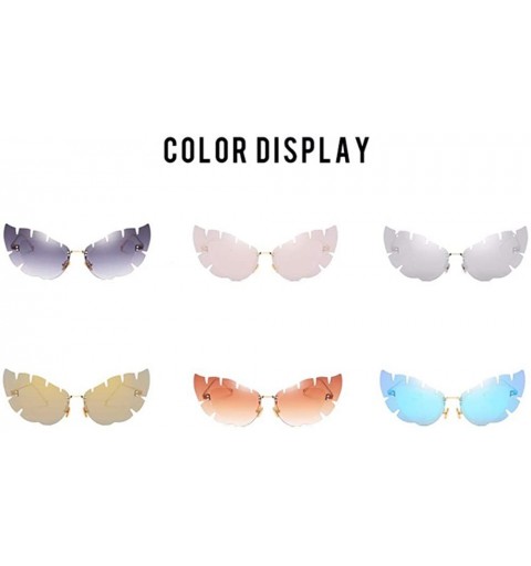 Aviator Metal sunglasses Irregular sunglasses Men's leaf-shaped lenses sunglasses - B - C118QD2LEDI $24.87