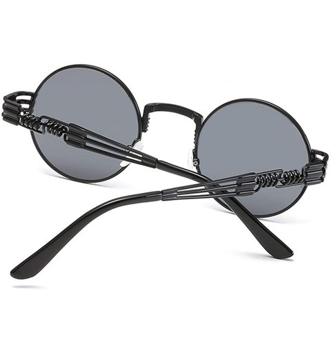 Round Polarized Lennon Round Sunglasses Women Men Circle Hippie Sun Glasses - Black Fashion - C017YOY2Z2L $11.61