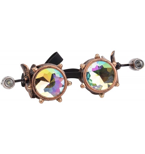 Goggle Steampunk Glasses Rave Retro Vintage Spikes Goggles Cosplay Halloween - Vintage Brown - CM18HW73T33 $12.91