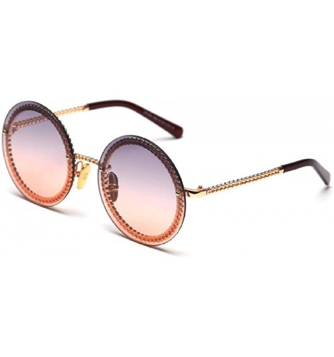 Goggle Hollow Frame Round Sunglasses Female Street Beat Sunglasses Ocean Sunglasses - C618X5ZSE7M $21.72
