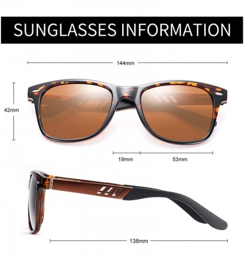 Sport Polarized Sunglasses for Men Al-Mg TR90 Mens Sunglasses Retro Driving Shades - C4 Brown Lens/Tortoise Frame - CX196OSO6...