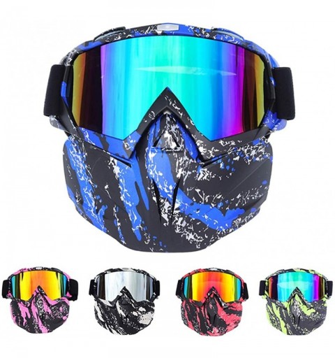 Goggle Men and Women Off-Road Motorcycle Goggles with Detachable Windproof - Red Black - CU18Z3SGH9L $32.10