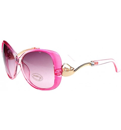 Square Vintage Cat's Eye Sunglasses For Women 100% UV Protection Classic Retro Designer Style - Pink - CH11ZSIG1JF $18.83
