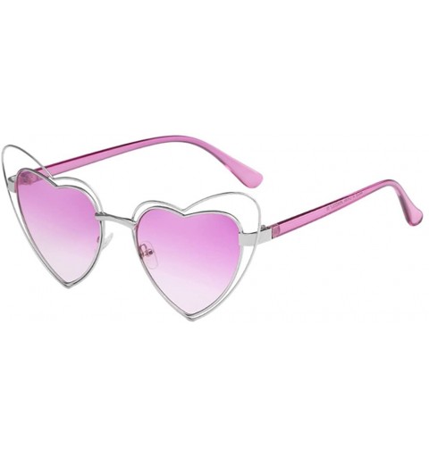 Sport Heart-shaped Sunglasses Driving Glasses Traveling Holiday UV Protection - Purple - C518DM3TZ73 $31.48