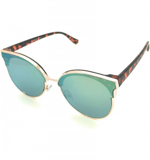 Rimless Oversized Sunglasses for Women - Fashion Mirrored Cat Eye Sunglasses with Rimless Design - Tortoise /Orange - CP18NLX...