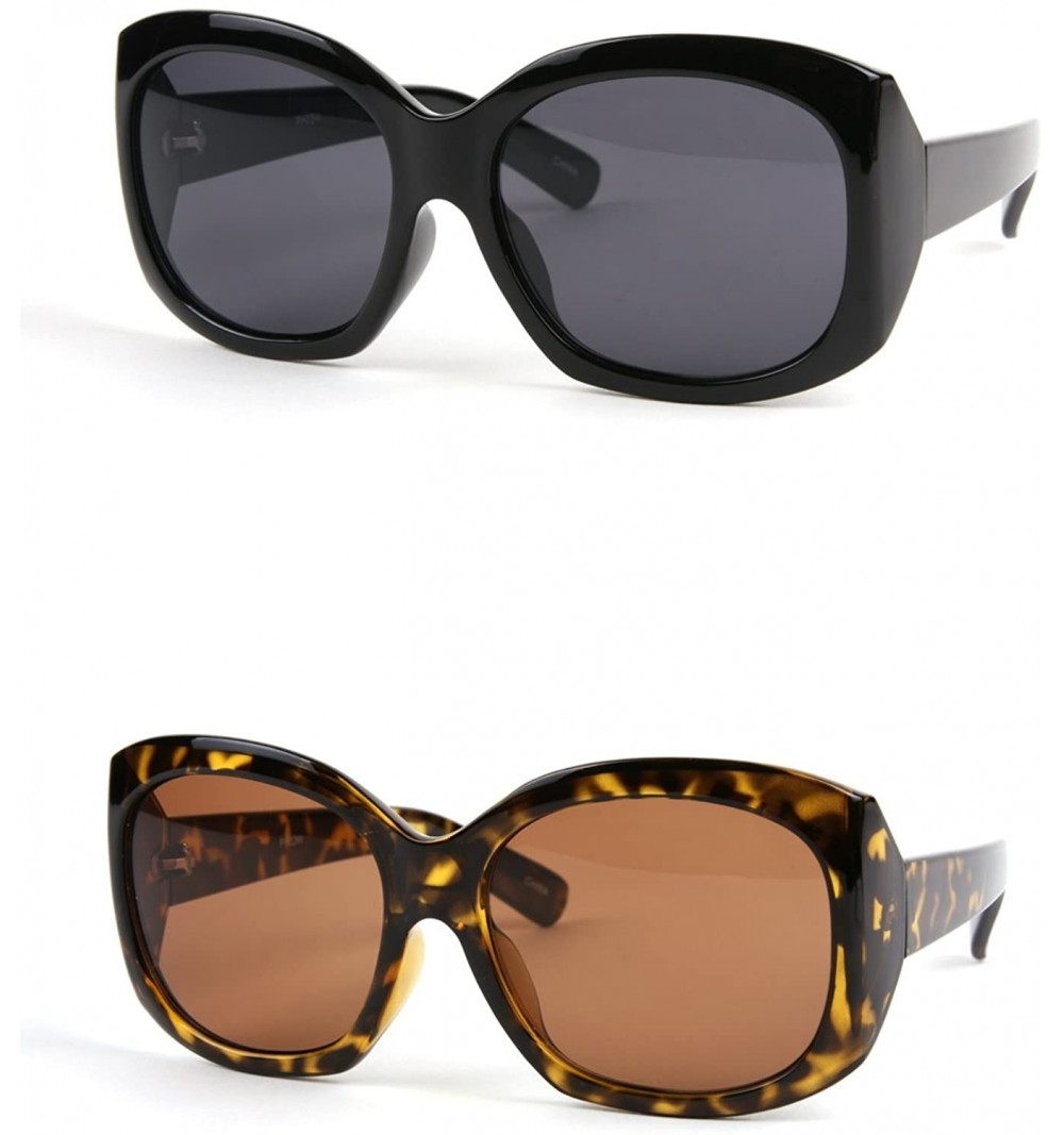 Wayfarer Designer Inspired High Fashion Wayfarer Sunglasses PH03W - 2 Pcs Black-smoke Lens & Tortoise-brown Lens - C111AKGC05...