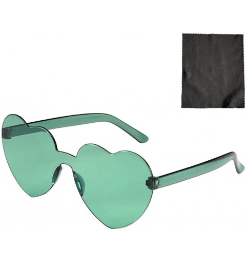 Square Heart Shaped Sunglasses for Women Transparent UV Protection Frameless Love Party Rimless Sunglasses Glasses - CZ1903MQ...