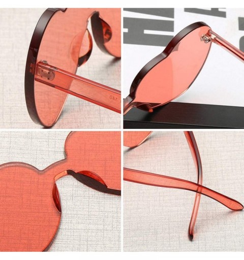 Square Heart Shaped Sunglasses for Women Transparent UV Protection Frameless Love Party Rimless Sunglasses Glasses - CZ1903MQ...