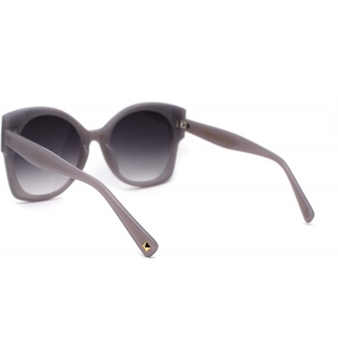 Butterfly Womens Trendy Inset Lens Butterfly Horn Plastic Sunglasses - Slate Smoke - C4196QW5KRU $13.24