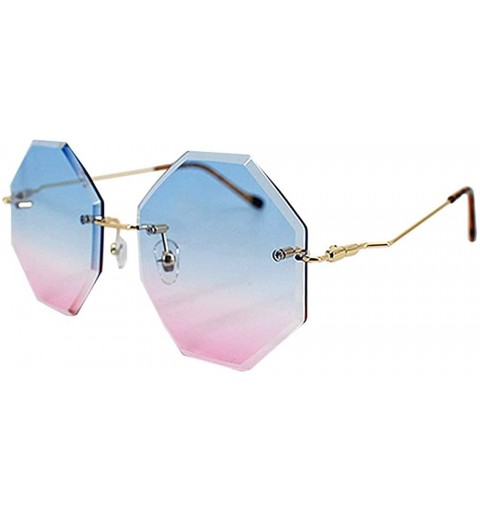 Sport Color Coated Full Metal Frame UV400 Heart Shape Sunglasses Eyewear - U-blue - CS194L33W7A $12.69